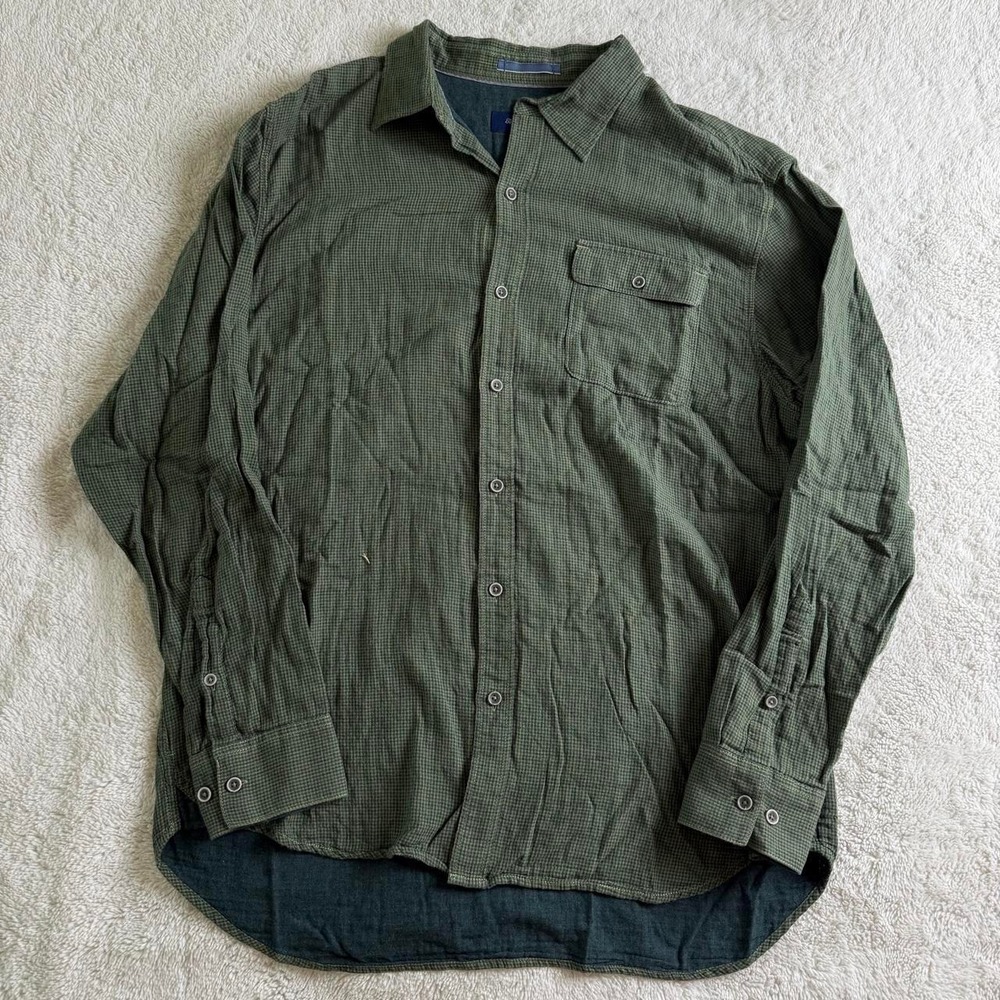 Tommy Bahama Microcheck Button Down Green Mens L